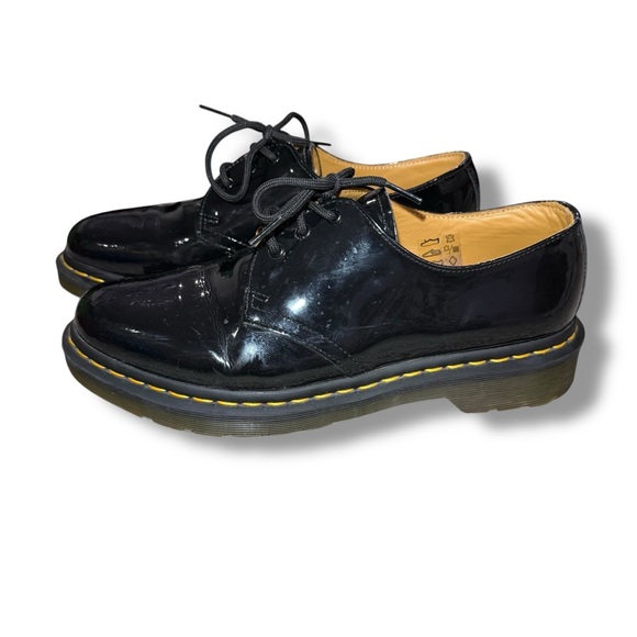 Dr. Martens Shoes - Dr. Martens 1461 QUAD Black Gloss Leather Lace Up Platform Oxford Men 10 USL